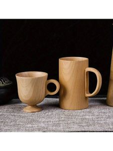 Premium Wooden Mug Handmade Solid Wood Coffee Mug Natural Finish Rustic Style Eco Friendly <b>Drinkware</b> for Kitchen Dining - Product Image 2
