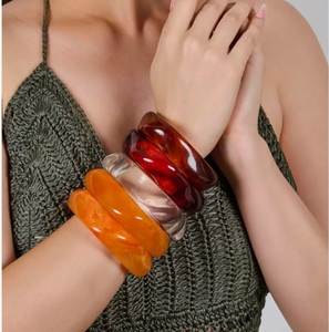 SOFIYA CRAFT Pulseras Elásticas de Cuentas de Acrílico, Lucite y Resina Multicolor, Modernas y Geométricas para Mujer - Product Image 3