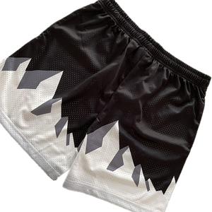 Pantalones Cortos de Baloncesto de Malla Negros y Blancos de Calidad Premium Personalizados, Nuevo Estilo Vintage de Moda, Atuendo de Verano Unisex para un Uso Cómodo - Product Image 2