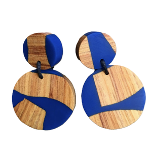 Boucles d'oreilles tendance en bois et résine, faites à la main en Inde, idéales pour les mariages et les fêtes, pour femmes - Product Image 2