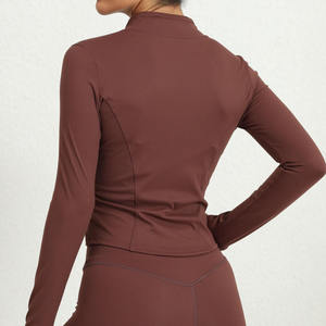 Fitted Silhouette Cropped Fitness <b>Jacket</b> Soft Performance Knit <b>Women's</b> Activewear <b>Jacket</b> Studio Fitness Custom Clothing Factory - Product Image 4