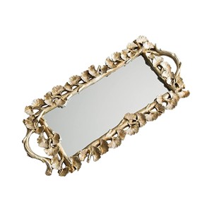 ถาดโชว์โลหะวินเทจสุดหรู ประดับใบแปะก๊วย สำหรับตกแต่งบ้านและโรงแรม - Product Image 5