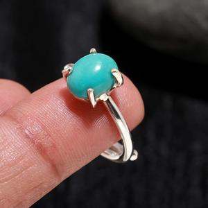 Bague ovale en turquoise bleue, bijoux en argent sterling 925, vente en gros, bague de fiançailles, bague à porter pour les occasions spéciales, fabrication artisanale, fabricant de bijoux fins - Product Image 1