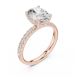 unisex eighteen karat solid gold oval cut diamond <b>ring</b> <b>two</b> carat lab grown <b>stone</b> with hidden halo accent fine engagement - Product Image 6