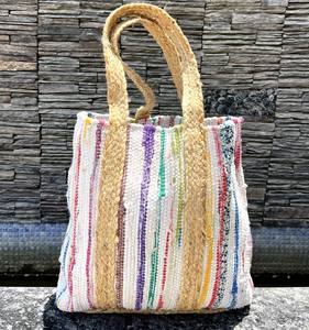 Sac fourre-tout en coton et jute tendance 2026 – Sac à main bohème personnalisable de haute qualité, réutilisable, avec deux anses pour la vie quotidienne - Product Image 1
