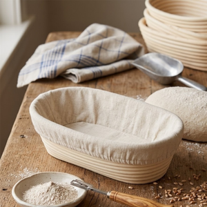 Bread Banneton Proofing Basket Handmade Rattan Bread Rising Bowl with Linen Liner for Artisan Sourdough Baking - Product Image 3