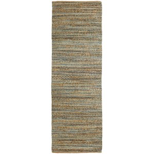 Tapis rectangulaire en jute fait main, tissage plat, rayé, style bohème, écologique, nettoyage localisé, à poils courts, pour couloir - Product Image 4