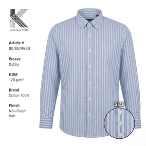 Chemise unisexe 100% coton 120GSM tissée à rayures Dobby, manches longues, fabricant OEM ODM, fournisseur de vêtements personnalisés en gros, hommes femmes - Product Image 2