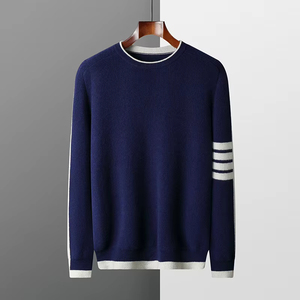 Pull en laine respirant à col rond pour homme, personnalisé avec étiquette privée, épais et de qualité supérieure pour l'hiver, fabrication OEM ODM - Product Image 2