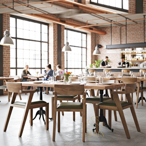 Table à manger design indienne en bois massif fabriquée à la main Unique pour hôtels salons hôpitaux-derniers meubles de restaurant - Product Image 1