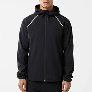 OEM Custom Logo <b>Men's</b> <b>Summer</b> Windbreaker <b>Jacket</b> And Shorts Sets Breathable Poly Bi-Stretch Fabric <b>Men</b>’s Active & Sportswear Set - Product Image 3