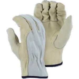 Gants de construction de sécurité réfléchissants confortables Protection des bras des mains souples Grain de chèvre vache cuir fendu conducteurs anti-coupure - Product Image 1