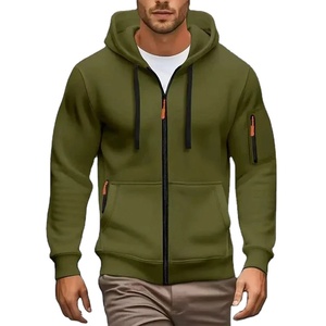เสื้อฮู้ดซิปผู้ชายแฟชั่น OEM รุ่นล่าสุด ผ้าฝ้ายคุณภาพส่งออก ขายดีที่สุด วัสดุถักทออย่างดี ระบายอากาศได้ดี มีกระเป๋าเสื้อ - Product Image 1