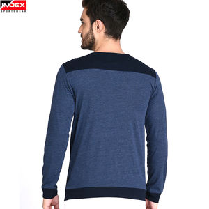Camiseta Casual de Manga Larga para Hombre, Cuello Redondo, Tejido de Poliéster, Color Sólido, Transpirable, Corte Ajustado, Largo Regular - Product Image 2