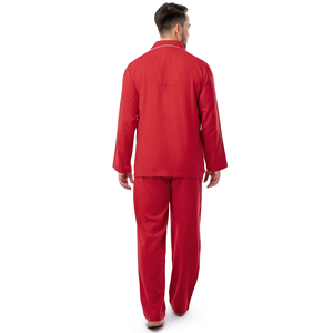 Vêtements de nuit pour hommes grande taille, couleur rouge, respirants, confortables, design personnalisé, couleur unie, vêtements de nuit tendance pour hommes de BD - Product Image 2