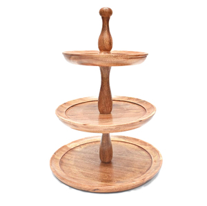 Specially Designed Metal & Wood <b>Cake</b> <b>Stand</b> With 3 Tiers Nice Look Cupcake Server <b>Stand</b> for Party Events & Home Decoration - Product Image 2