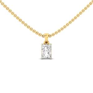 Colgante Solitario con Diamante CVD de Corte Radiante, Chapado en Oro de 10K, Certificado GIA, Joyería Étnica, Regalo Especial para Mujer - Product Image 5