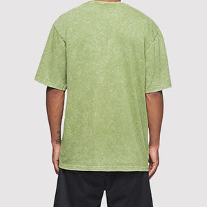 เสื้อยืดผู้ชายสไตล์วินเทจฟอกสีแบบขายส่ง ผ้าฝ้ายเนื้อดี รับทำแบรนด์ตามสั่ง OEM - Product Image 2