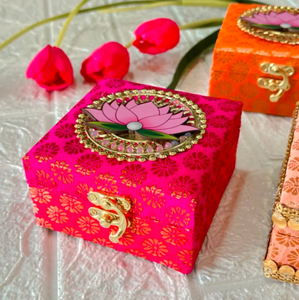 Handmade Decorative MDF <b>Box</b> for Traditional Festive Use for Wedding Return Gifts Diwali Indian Bridesmaid Gifting 8x4x2 Inches - Product Image 3