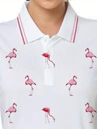 Ropa de Golf Personalizada con Estampado Completo para Hombre, 180 GSM, 100% Algodón Tejido, Estilo Resort, con Estampado de Flamencos y Cuello Premium - Product Image 2
