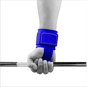 Poignets d'entraînement de gymnastique antidérapants avec logo personnalisé Poignets de fitness en coton avec sangle d'haltérophilie en nylon rembourrée en néoprène - Product Image 4