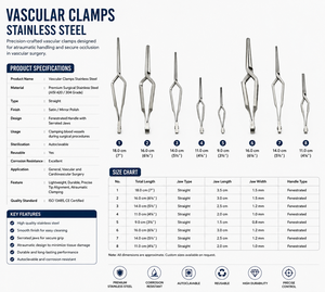 Al Mida Healthcare Yasargil Aneurysm Clips AMHC-R-21 Stainless Steel Manual CE ISO13485 Certified Class II Ergonomic <b>Instrument</b> - Product Image 1