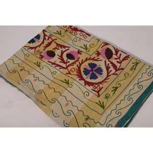 Handmade Eco-Friendly Washable Vintage Kantha Suzani <b>Quilt</b> Cotton Floral Embroidery Boho Bedspread Indian <b>Throw</b> Blanket - Product Image 6