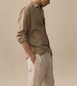 Vente Directe Usine Offre Spéciale 2026 Service OEM Personnalisé Chemise Homme 100% Lin Français Coupe Classique Manches Longues Plusieurs Couleurs Disponibles - Product Image 5