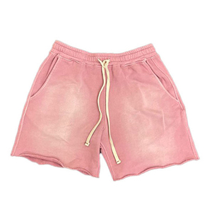 Custom Acid Wash Men's Gym Fleece Shorts 100% Cotton Eco-Friendly Breathable Vintage Style <b>Elastic</b> Waist Workout Training - Product Image 6