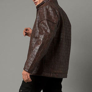 Chaqueta de Cuero Personalizada a la Moda para Hombre, Estilo Urbano, Impermeable y Resistente al Viento, con Cuello Alto, para la Temporada de Invierno - Product Image 2