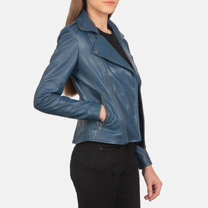 Wholesale Motorcycle Ladies Genuine Sheep <b>Leather</b> <b>Jacket</b> Ladies Cropped Bomber Style Fashion Spring <b>Real</b> <b>Leather</b> <b>Jackets</b> - Product Image 4