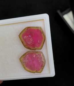 Turmalina Sandía en Rodajas, Cristal Bicolor Rosa y Verde, Gema Natural Suelta para Fabricación de Joyas - Product Image 4
