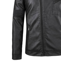 Veste en cuir PU pour homme personnalisée, col montant, doublure en fausse fourrure, fermeture éclair, coupe-vent, vêtements d'hiver, coupe ajustée, haute qualité, OEM