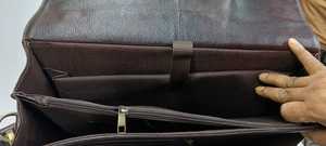 Genuine Leather Briefcase Brown Business <b>Laptop</b> <b>Bag</b> with Shoulder Strap Durable Office Messenger - Product Image 3