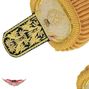 Epaulettes de Flecos con Bordado Ecológico Estilo Vintage KEW Premium Gold Bullion, Personalizables para Uso Ceremonial - Product Image 2