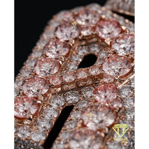 Premium Moissanite Diamond <b>Initial</b> R <b>Necklace</b> 925 Sterling <b>Silver</b> Rose Gold Plated Personalized Hip Hop Pendant Custom Letter - Product Image 6