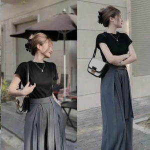 ชุดเซ็ตสองชิ้นสำหรับฤดูร้อน เสื้อผ้าผู้หญิง สวมใส่สบาย แฟชั่นธรรมชาติ ซักได้ บรรจุภัณฑ์แบบกำหนดเอง จากผู้ผลิตในเวียดนาม - Product Image 3