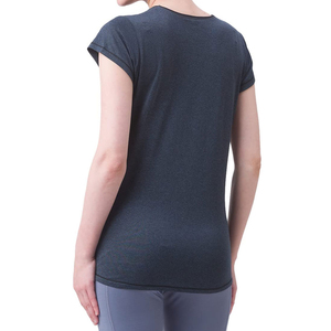 Women's O-Neck Cap Sleeve T-<b>Shirt</b> Solid Color Knitted Fabric Quick Dry Regular Fit Casual Spring Summer - Product Image 2