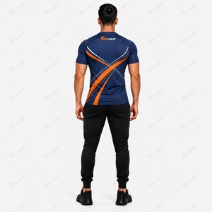 Camiseta de Compresión para Hombre, MMA, BJJ, 230 GSM, Poliéster y Spandex, Rendimiento, Absorbe la Humedad, Flexible, Sin Gi, Grappling - Product Image 4