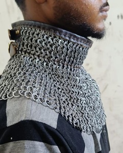 Medieval Chainmail Collar – <b>Riveted</b> Steel Gorget Armor, Knight Neck Guard, Viking Reenactment Costume - Product Image 2