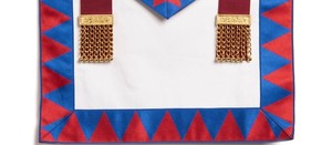 Delantal Masónico del Capítulo del Arco Real |   Delantal de piel de cordero bordado a mano con hilo de oro |   Fabricante de insignias masónicas 3D personalizadas para coser - Product Image 5