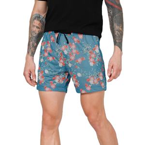 Short de gymnastique en maille imprimé de fleurs de haute qualité Short en maille de basket-ball à sublimation en polyester avec logo personnalisé pour hommes - Product Image 6