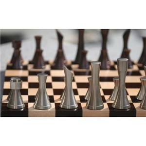 Luxury Modern Metal <b>Chess</b> Set Wooden Folding <b>Board</b> High End Brass Wooden <b>Chess</b> <b>Game</b> Set Professional Minimalist Chessmen Set - Product Image 3