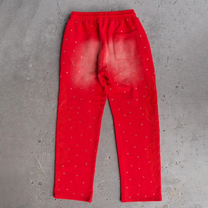 Factory Rate Customized Women's <b>Trouser</b> Loose Oversized Acid Wash Vintage Baggy Pant Distressed <b>Elastic</b> <b>Waist</b> Feather - Product Image 2