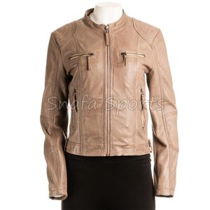 Veste Courte en Cuir Moderne pour Femme – Manteau Élégant Coupe Slim Tendance Style Motard pour l'Hiver - Product Image 2