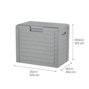 Contenitore da Esterno per Terrazza da 35 Galloni, Impermeabile in Resina, Design Elegante e Durevole, Grigio - Product Image 2