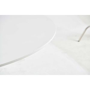 Tavolo da Pranzo Bianco Stile Mid-Century da 107 cm con Piano in MDF e Base a Piedistallo per 4-6 Persone, Ideale per Caffè o Come Tavolino d'Appoggio - Product Image 3