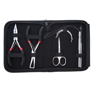 Nouveau kit d'outils pour extensions capillaires : Pince à sertir 3 trous, Pince de retrait MicroLink, Crochet de tirage, Boucle de mise en fil, Mini ciseaux, Aiguille courbée - Product Image 1