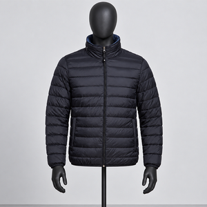 M.H. Veste d'hiver pour homme, ultra-légère, chaude, à col en V, avec capuche, respirante, résistante au froid, zippée, de style sportif, pour l'extérieur, INTERNATIONAL - Product Image 1