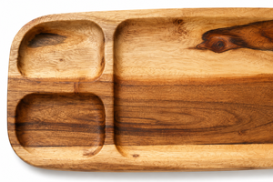 Rectangular Wooden Serving Platter <b>Tray</b> with Compartments Acacia Wood <b>Snack</b> Serving Board - Product Image 3